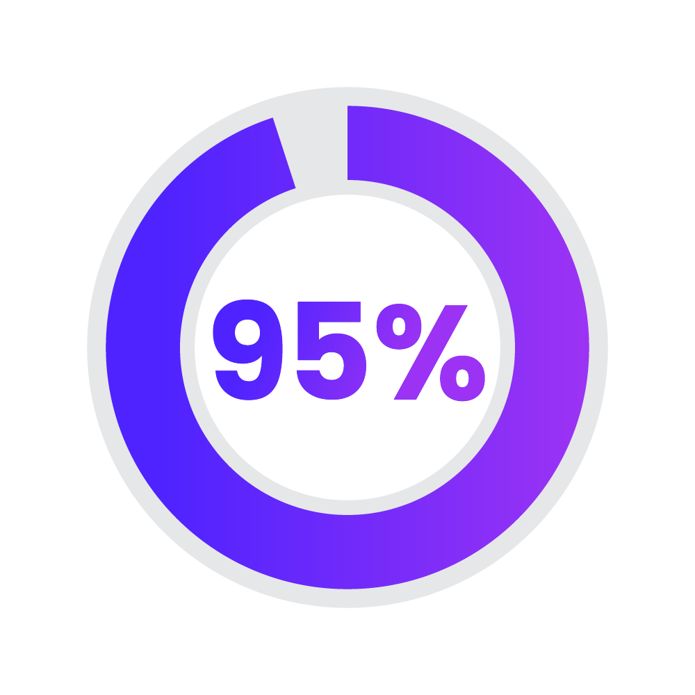 Pie chart icon showing 95% filled