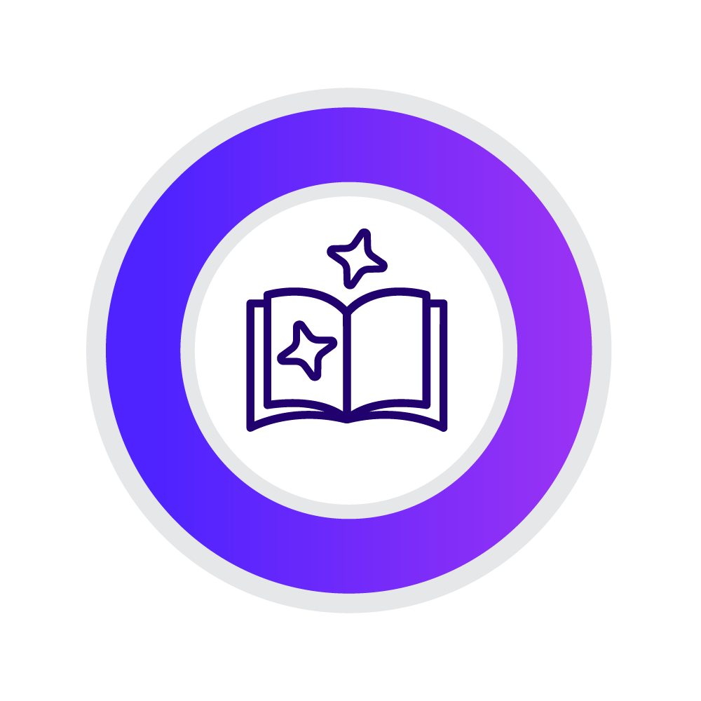 Icon of a book with stars