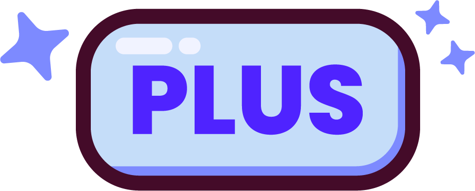 blue product logo for 'plus'