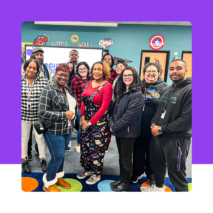 Group of educators posing at a MagicSchool PD session