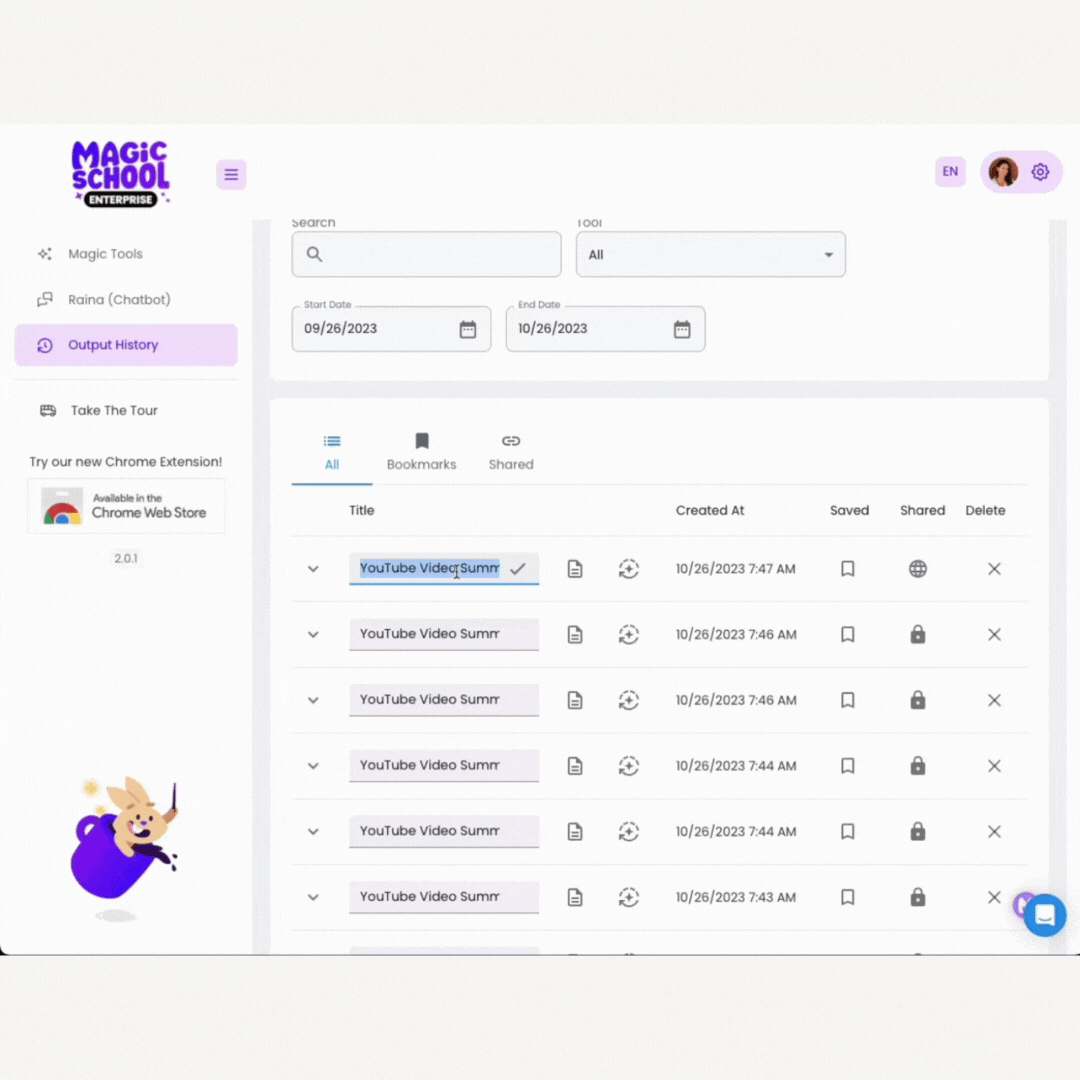 Gif of the process of editing your generation's title