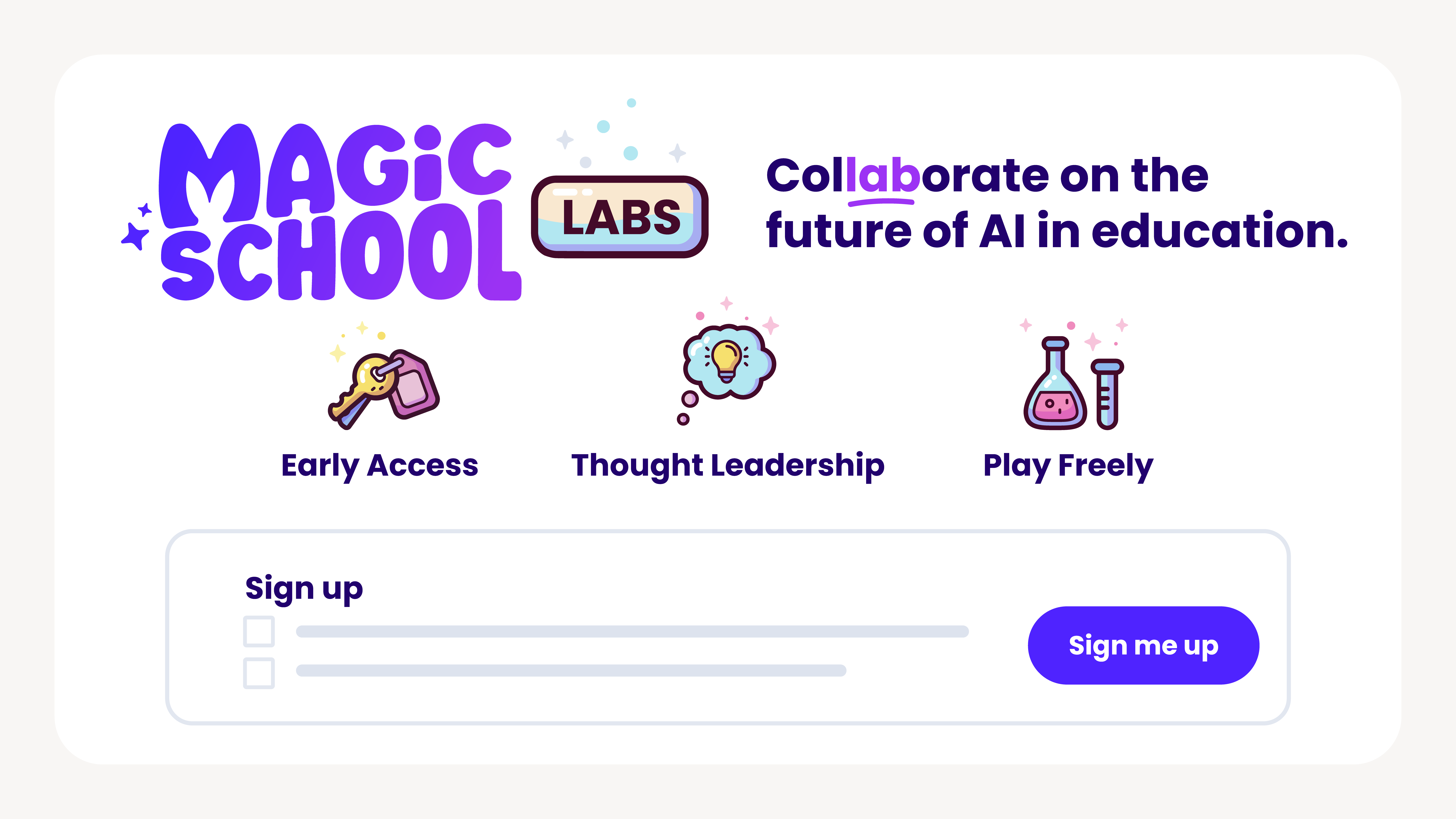 Sign up for MagicSchool Labs