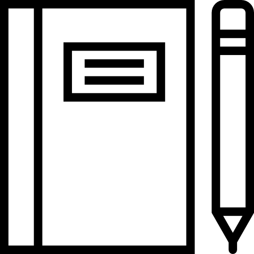 icon of notebook and pen